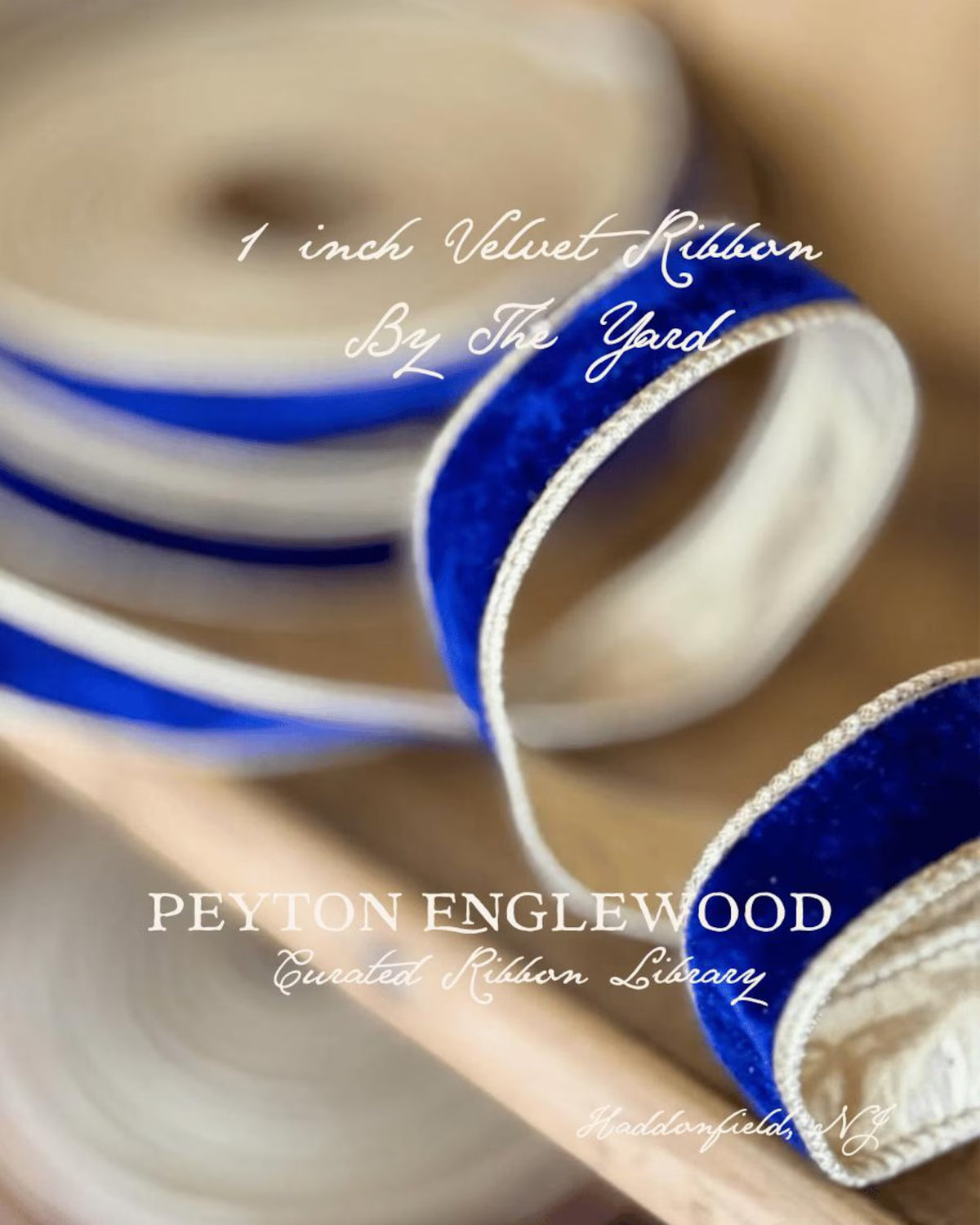 By The Yard | 1 Inch Velvet Ribbon with Gold Trim | Holiday Christmas Crafting Supplies