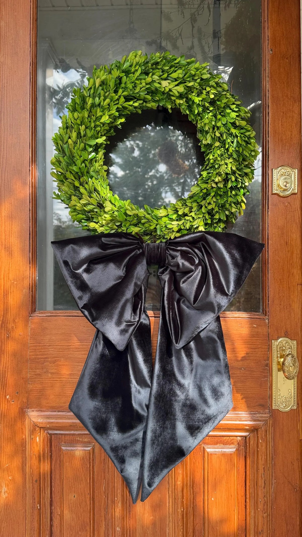 Black Velvet Country House Bow, Front Door Wreath Bow, Christmas Tree Topper, Victorian Holiday Decor
