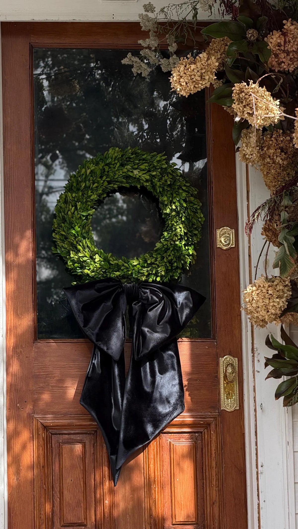 Black Velvet Country House Bow, Front Door Wreath Bow, Christmas Tree Topper, Victorian Holiday Decor
