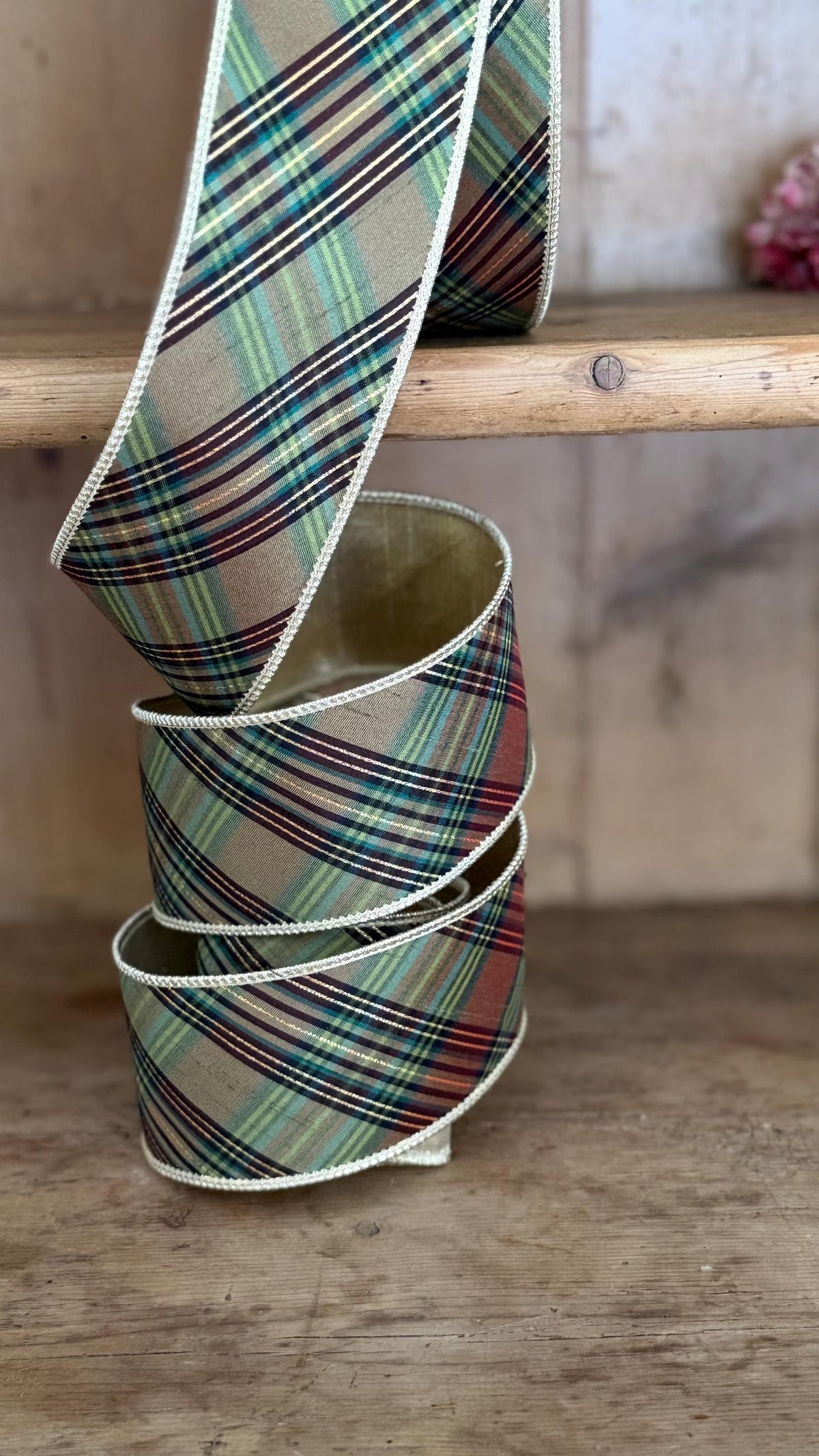 Heritage Equestrian Plaid Wired Ribbon, 2.5 Inch | Sold By The Yard