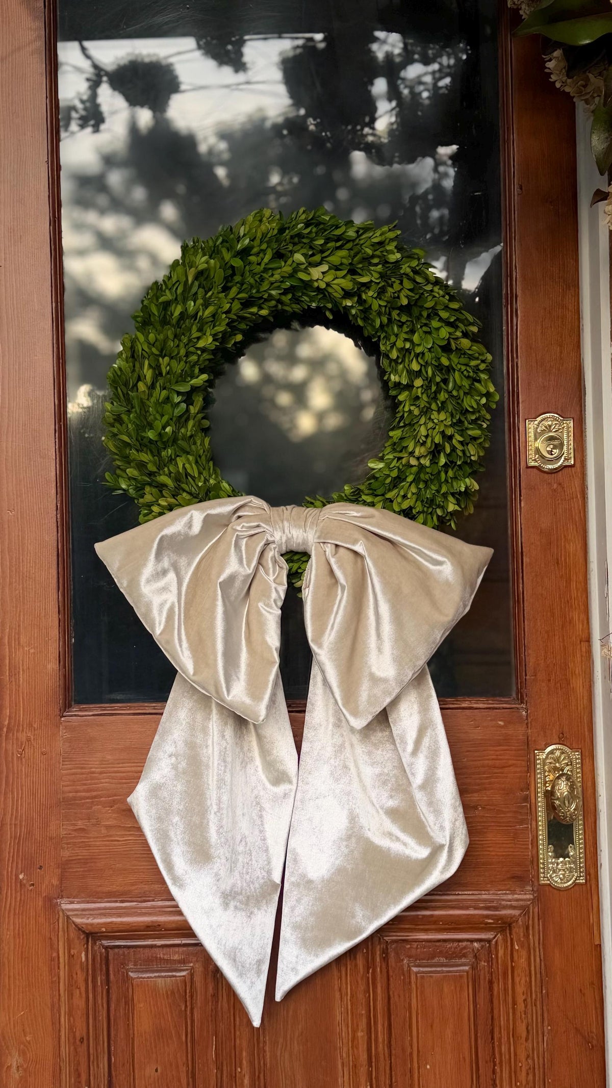 Ivory Velvet Country House Wreath Bow | Christmas Tree Topper